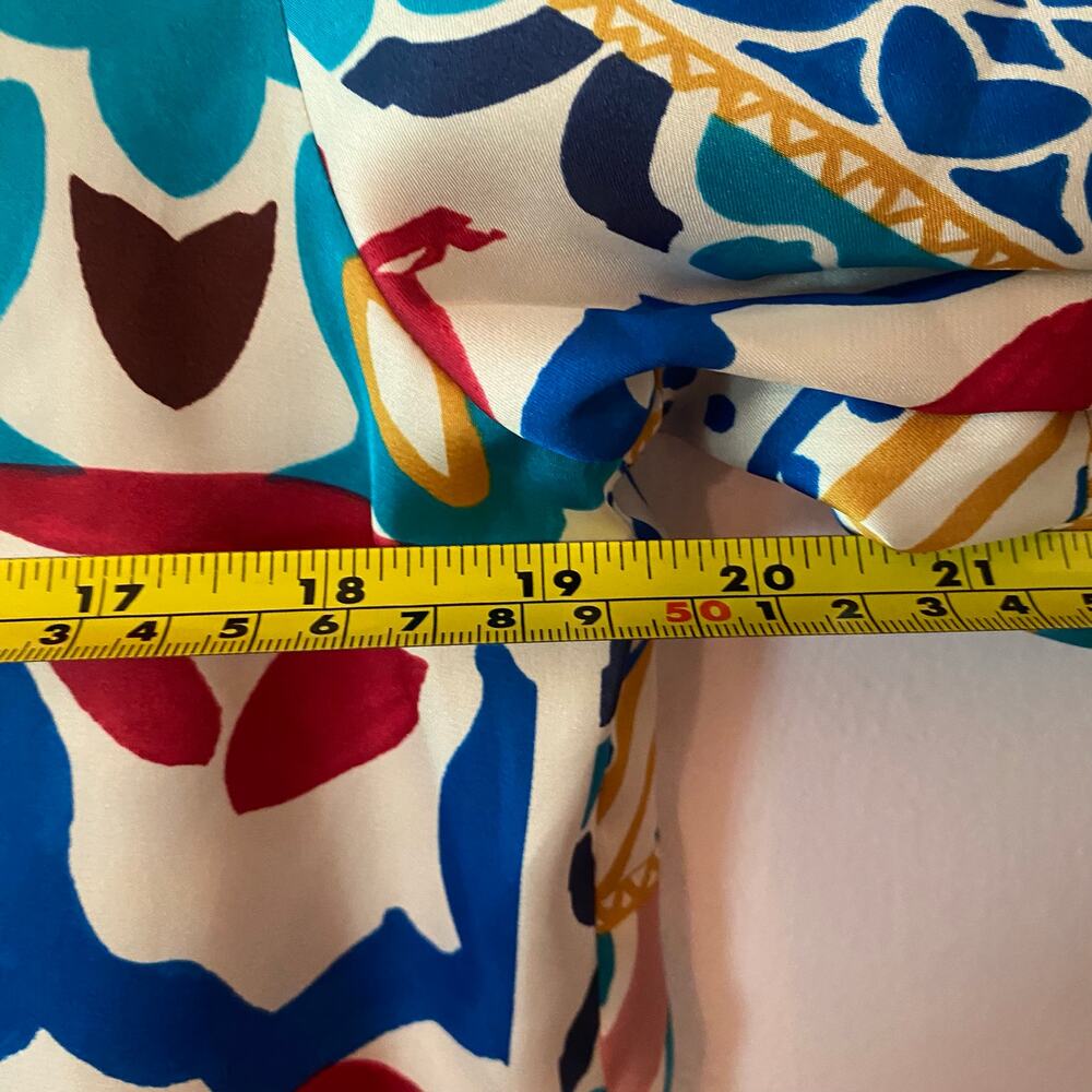 Zara Multicolor Abstract Western Button Down Blouse Silky Maximalist Women's XS - Picture 6 of 8